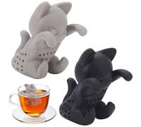 EUREKORA Set di 2 colino da tè per gatti, in silicone, rimovibile, per la maggior parte delle teiere e tazze da tè