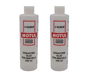 Eurex N. 2 Misurini Dosatori olio per miscela 250 ml con tappo, scala graduata e percentuali 2-4% 2,5-5% 3-6%