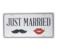 Eureya, Targa in Metallo per casa, Bar, Decorazione da Parete per Auto, Targa 15,2 x 30,5 cm - Perfetto Souvenir, Just Married, 6"x12"