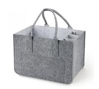 Eurhomewit Borsa in Feltro con Scomparto per Bottiglie, Cestino Pieghevole per la Borsa Shopper in Feltro/Borsa per Bottiglie/Borsa per Legna da Ardere (Grigio Chiaro/1 Pezzo)