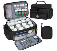 Eurhomewit Borsa Medica, Borsa di Pronto Soccorso Vuota, Borsa di Emergenza con Tracolla, Borsa per Infermieri e Medici Borsa da Viaggio per Medicinali (solo borsa) (Nero)