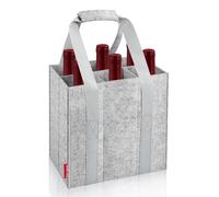 Eurhomewit Borsa per Bottiglie Vino Acqua in Feltro, 6 Scomparti Borse Porta Vino Portabottiglie, Borsa Trasporto per Vino Bottiglie in Vetro 1,5 litri, Riutilizzabile - Grigio