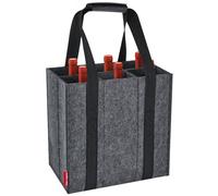 Eurhomewit Borsa per Bottiglie Vino Acqua in Feltro, 6 Scomparti Borse Porta Vino Portabottiglie, Borsa Trasporto per Vino Bottiglie in Vetro 1,5 litri, Riutilizzabile - Nero