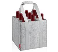 Eurhomewit Borsa per Bottiglie Vino Acqua in Feltro, 9 Scomparti Borse Porta Vino Portabottiglie, Borsa Trasporto per Vino Bottiglie in Vetro 1,5 litri, Riutilizzabile - Grigio