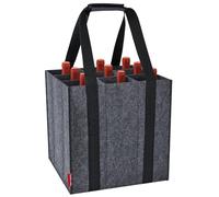Eurhomewit Borsa per Bottiglie Vino Acqua in Feltro, 9 Scomparti Borse Porta Vino Portabottiglie, Borsa Trasporto per Vino Bottiglie in Vetro 1,5 litri, Riutilizzabile - Nero