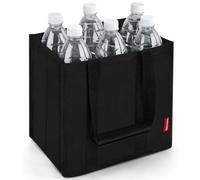 Eurhomewit Borsa Porta Portabottiglie per 6 Bottiglie, Portabottiglie Acqua Borsa Trasporto per Bottiglie Vetro 1,5 litri, Porta Bottiglie di Vino Riutilizzabile - Nero