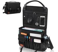 Eurhomewit Organizer per Sedile Auto, Multiuso Borsa Portaoggetti per Sedile Auto con Compartimento per Laptop, Portatile Messenger Bag, Portadocumenti, Nero