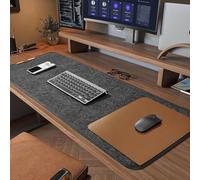 Eurhomewit Tappetino Scrivania Feltro, 100X40cm Sottomano Scrivania, Tappeto Scrivania Antiscivolo, Tappetino Mouse e Tastiera, Desk Mat Grande Tappetino Mouse XXL per Ufficio e Casa -Grigio Scuro