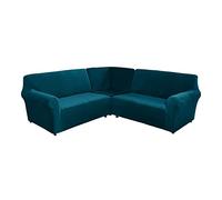 EURHOWING Copridivano angolare componibile a 5 posti a forma di L per divano divano a forma di L, in velluto a forma di L, per divano ad angolo a 5 posti (blu, 5 posti)