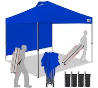 Eurmax 10 x 10 tenda a baldacchino pop-up per esterni, baldacchino istantaneo, riparo per feste, con 4 pareti laterali con cerniera e borsa a rullo, sacchetti di sabbia (blu)