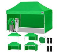 Eurmax Tenda a baldacchino pop-up con 4 pareti laterali rimovibili con cerniera e borsa a rullo, 4 sacchi di sabbia (verde Kelly)