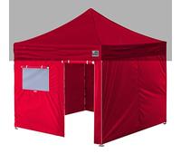 Eurmax USA Full Zippered Walls for 10 x 10 Easy Pop Up Canopy Tent,Enclosure Sidewall Kit with Roller Up Mesh Window and Door 4 Walls ONLY,NOT Including Frame and Top（Red）