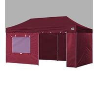Eurmax USA Instant Sunwall Pareti Intere con Cerniera per Tenda Canopy Pop Up Easy 10 x 20, Involucro Kit Parete Laterale con Finestra a Rullo Mesh e Porta 4 Pareti NON Include Cornice e Top (Borgogna