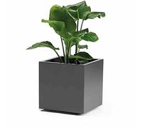 VASO KEBE QUADRO GREENER CM.40 CON RISERVA D'ACQUA, RUOTE ANTRACITE