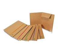 Euro-Cart Cartella Progetto Eco Elite FSC con Elastico Piatto 5mm, Cartone Robusto 0.8mm Avana, 3 Lembi con Rivetti, Dorso 4cm, 25x35 cm (Confezione da 5 Pezzi Assortiti)