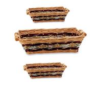 EURO ITALIA Cesto vimini per confezione regalo natalizio vuoto 3 PEZZI 41x29xH11 CESTI VIMINI