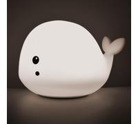 EURO MARKETING MANUFACTURING CUCCIOLIGHT Balena Lampada LED in Morbido Silicone, Bianco, Unica
