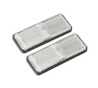 Euro-Norm, catarifrangenti rettangolari 90x35 mm Bianco 2 pezzi. Omologati a E