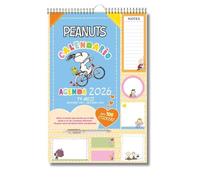 EURO PUBLISHING: Calendario Agenda Peanuts 2026 14 mesi - Prodotto ufficiale - cm 29x44 (composto da penna, block notes, stickers e foglietti adesivi)