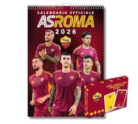 EURO PUBLISHING Calendario Verticale Roma 2026 cm 29x42 + Carte da Gioco Roma Poker Burraco Ramino (2 Mazzi: 52 Carte per Mazzo + 2 Jolly) Prodotto Ufficiale