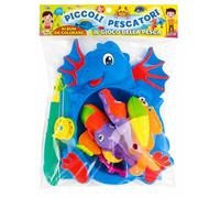 EURO PUBLISHING Gioco della Pesca "Drago" per Bambini/e 3+ Anni con Canna da Pesca, Retino e 5 Pesciolini Colorati - Album da Colorare Incluso