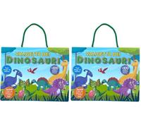 EURO PUBLISHING Valigetta dei Dinosauri - cm 26,5x21,5 (include 2 libri da colorare+1 sticker book+100 stickers attacca e stacca) (Confezione da 2)