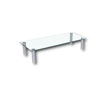 Euro Tische - Mobiletto per la TV in vetro, disponibile in 3 diverse dimensioni e colori, ideale come supporto per TV o schermo, vetro trasparente, 100 cm