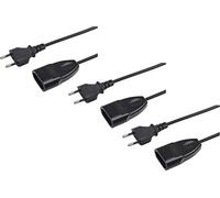Euro-Verlängerung 3 m, schwarz, IP20 | 3er Pack