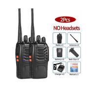 (EURO2 - Senza cuffie) BF888s Radio bidirezionale portatile a 16 canali a doppia frequenza 1/2 pezzi