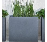 EURO3PLAST Vaso Rettangolare Alto Kube High Slim Cassetta 80X25 H70 Cemento