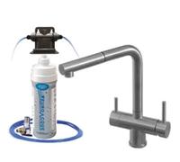 Euroacque kit microfiltrazione per acqua da bere doccetta estraibile mod. RIVER ARGENTO 3 VIE