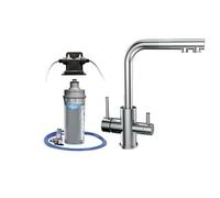 3S KIT MICROFILTRAZIONE ACQUA POTABILE CUCINA + RUBINETTO A 3 VIE RIVER ARGENTO