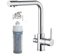 3S KIT MICROFILTRAZIONE ACQUA POTABILE CUCINA + RUBINETTO A 3 VIE RIVER ARGENTO