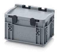 Eurobehälter-Eurobox 20 x 15 x 13,5 mit Scharnierdeckel inkl. gratis Zollstock
