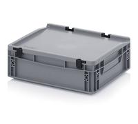 Eurobehälter-Eurobox 40 x 30 x 13,5 cm mit Scharnierdeckel inkl. gratis Zollstock