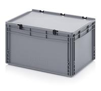 Eurobehälter-Eurobox 60 x 40 x 33,5 cm mit Scharnierdeckel inkl. gratis Zollstock
