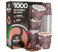 Eurocali 1000 Bicchierini in Carta per Caffè 65ml Coffee Round Bicchieri Riciclabili Monouso Piccoli Asporto Bevande Calde