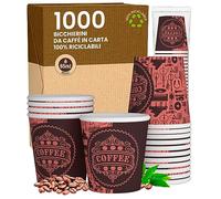 Eurocali 1000 Bicchierini in Carta per caffè 65ml PubPinkCUP - Bicchieri Ecologici Biodegradabili Monouso Piccoli Asporto Bevande Calde