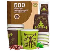 Eurocali 500 Bicchierini in Carta da caffè 65ml ReadyCUP Bicchieri Ecologici Biodegradabili Monouso Piccoli Asporto Bevande Calde