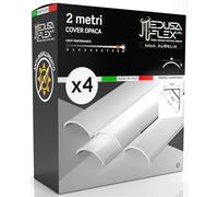 Eurocali Copertura Angolare Profilo alluminio per Strisce LED MEDUSAFLEX mod. Aurelia 2 Metri - Opaca - Made in Italy in Policarbonato stabilizzato UV certificata UL94HB - Pacco da 4