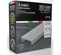 Eurocali Copertura per Profilo alluminio per Strisce LED MEDUSAFLEX mod. Andromeda 2 Metri - Satinata - Made in Italy - Policarbonato stabilizzato UV e certificata UL94HB - Garanzia 10 anni