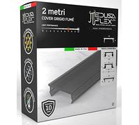 Eurocali Copertura Profilo alluminio per Strisce LED MEDUSAFLEX mod. Andromeda 2 Metri - Grigia - Made in Italy in Policarbonato stabilizzato UV certificata UL94HB - Garanzia 10 anni