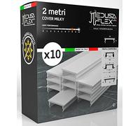 Eurocali Copertura Profilo alluminio per Strisce LED MEDUSAFLEX mod. Andromeda 2 Metri - Milky - Made in Italy in Policarbonato stabilizzato UV certificata UL94HB - Pacco da 10 (20m)