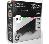 Eurocali Copertura Profilo alluminio per Strisce LED MEDUSAFLEX mod. Andromeda 2 Metri - Nera - Made in Italy in Policarbonato stabilizzato UV certificata UL94HB - Garanzia 10 anni - Pacco da 2 (4m)