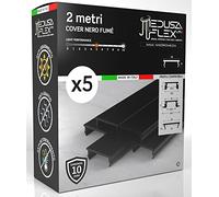Eurocali Copertura Profilo alluminio per Strisce LED MEDUSAFLEX mod. Andromeda 2 Metri - Nera - Made in Italy in Policarbonato stabilizzato UV certificata UL94HB - Garanzia 10 anni - Pacco da 5 (10m)