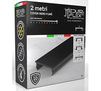 Eurocali Copertura Profilo alluminio per Strisce LED MEDUSAFLEX mod. Andromeda 2 Metri - Nera - Made in Italy in Policarbonato stabilizzato UV certificata UL94HB - Garanzia 10 anni