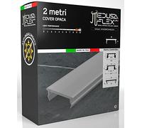 Eurocali Copertura Profilo alluminio per Strisce LED MEDUSAFLEX mod. Andromeda 2 Metri - Opaca - Made in Italy in Policarbonato stabilizzato UV certificata UL94HB