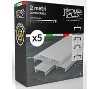 Eurocali Copertura Profilo alluminio per Strisce LED MEDUSAFLEX mod. Andromeda 2 Metri - Opaca - Made in Italy in Policarbonato stabilizzato UV certificata UL94HB - Pacco da 5 (10m)