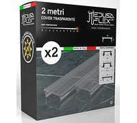 Eurocali Copertura Profilo alluminio per Strisce LED MEDUSAFLEX mod. Andromeda 2 Metri - Trasparente - Made in Italy in Policarbonato stabilizzato UV certificata UL94HB - Pacco da 2 (4m)