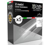 Eurocali Cover Angolare Profilo alluminio per Strisce LED MEDUSAFLEX mod. Aurelia 2 Metri - Trasparente - Made in Italy in Policarbonato stabilizzato UV certificata UL94HB - Pacco da 5